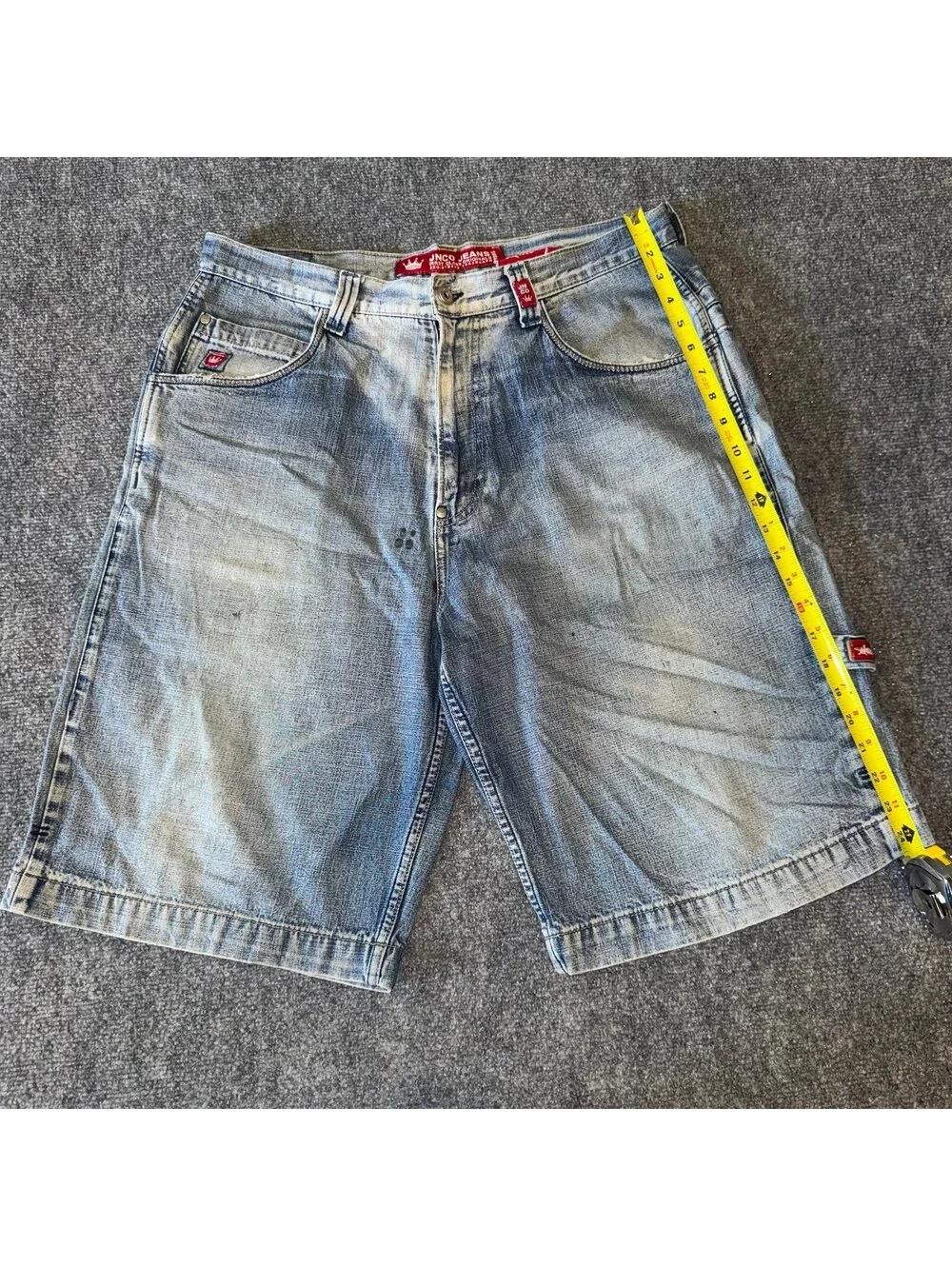 JNCO Jeans Grail Baggy Carpenter Denim Jorts Mens XL 36 Vtg y2k 90s Rare Snake